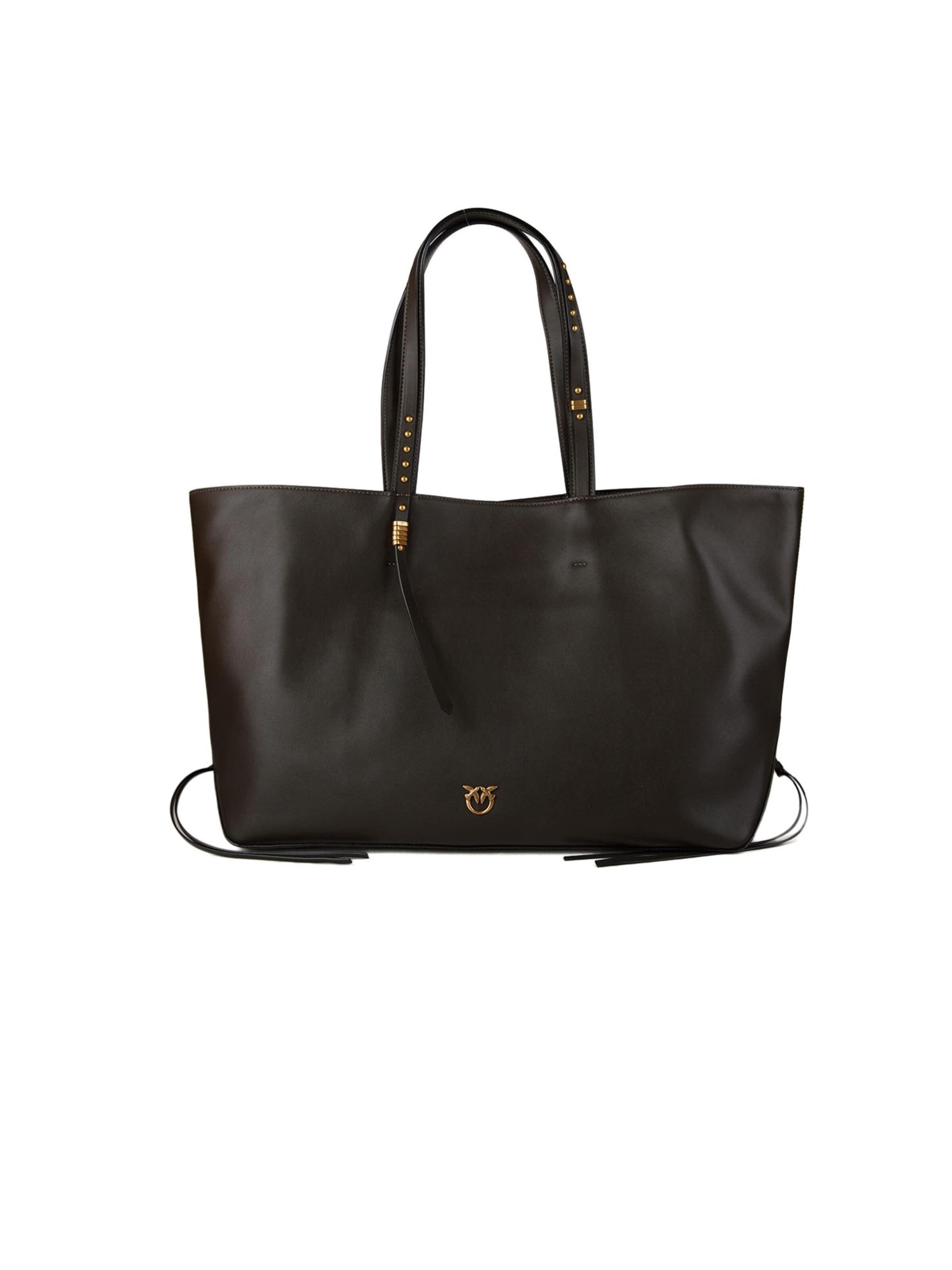PINKO - Bolso de mano 'Cabas Classic Bag Vitello Morb' en negro: frente