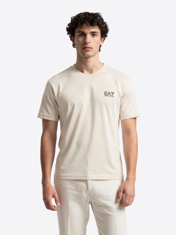 Maglietta di EA7 Emporio Armani in beige: frontale