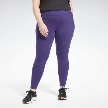 Reebok Skinny Workout Pants in Purple: front