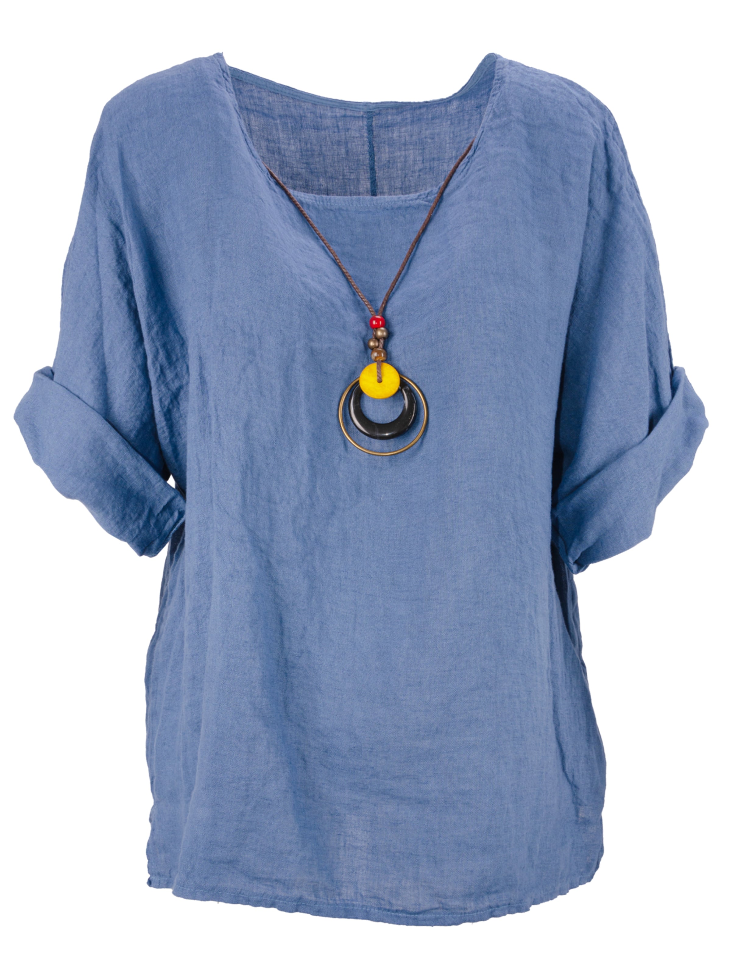 Seasons of April Bluse 'Lina' in Blau: Vorderseite