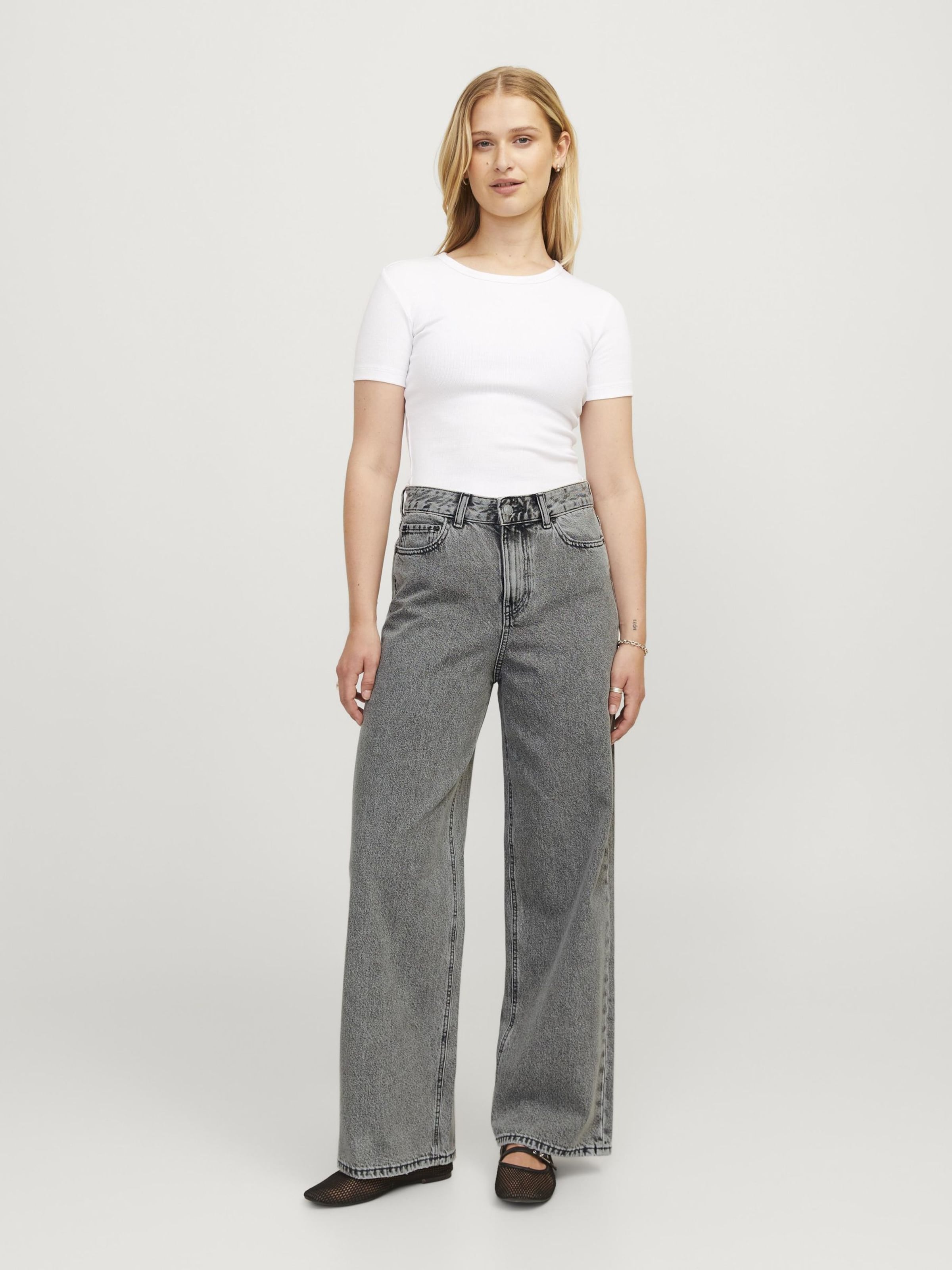 JJXX Wide leg Jeans 'JXTokyo' in Grey Denim | ABOUT YOU