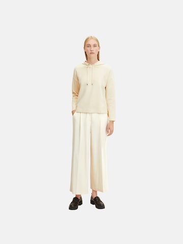 TOM TAILOR Wide leg Pleated Pants 'Lea' in Beige