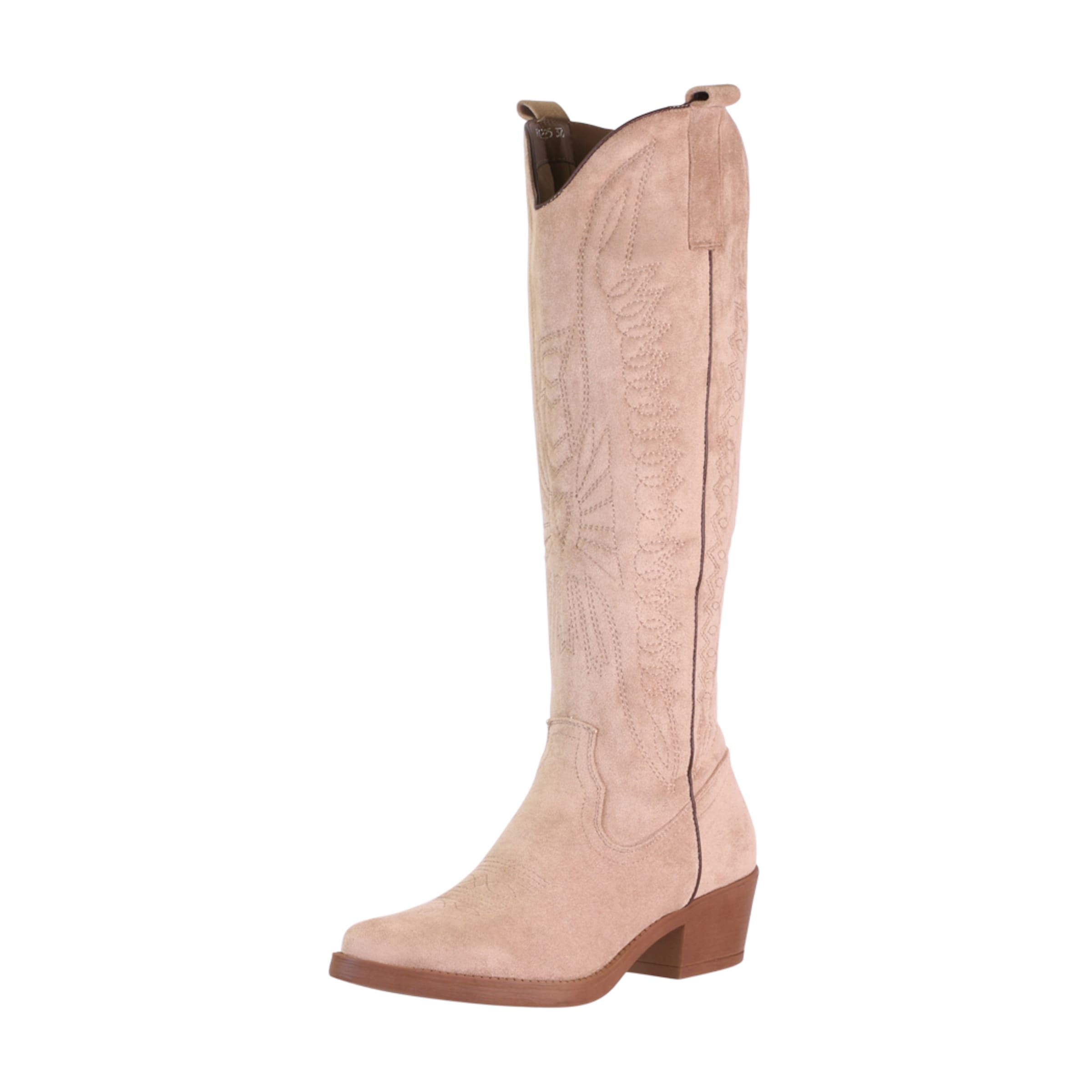 Elara Cowboy boot in Beige: front