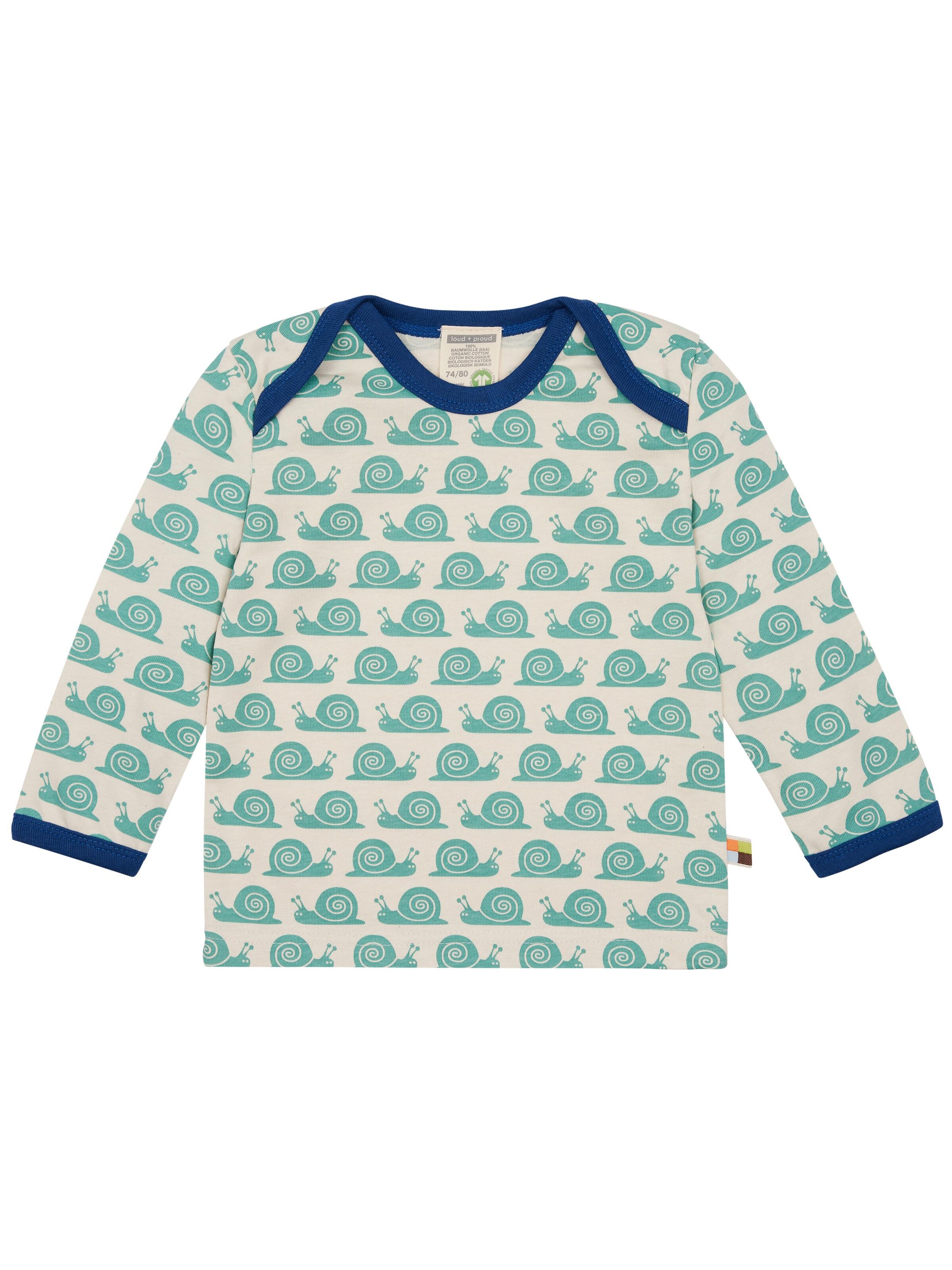 loud + proud Shirt 'Schnecken'‌‌‌‌‌‌‌ in Grün: Vorderseite