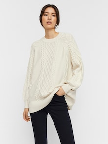 AWARE by Vero Moda Pullover 'Row' in weiß