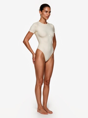 GOD SAVE QUEENSBodi 'Second Skin T-Shirt Bodysuit' - bež boja