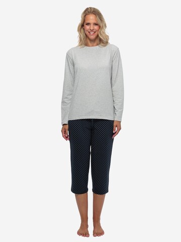 SCHIESSER Pyjama 'Organic Cotton' in Blauw: voorkant