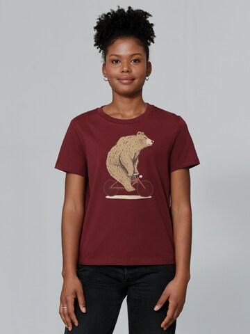 Watapparel Shirt ' Fahrradbär ' in Rood: voorkant