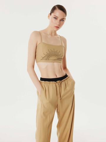Twist Top in Beige: Vorderseite