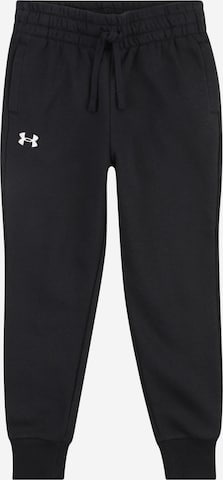 UNDER ARMOUR Tapered Workout Pants 'Rival' in Black: front