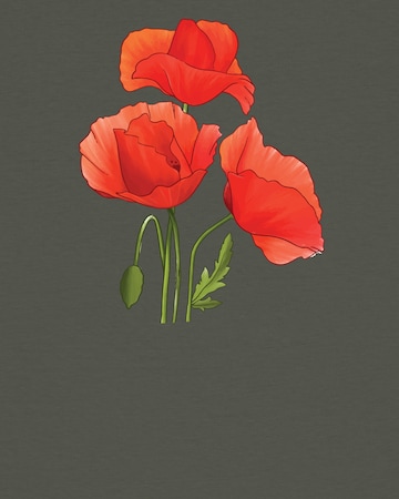 T-shirt ' Poppy Flowers ' Watapparel en vert