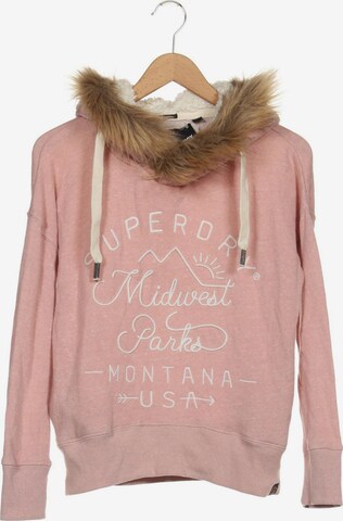 Superdry Sweatshirt & Zip-Up Hoodie in XS in Pink: front