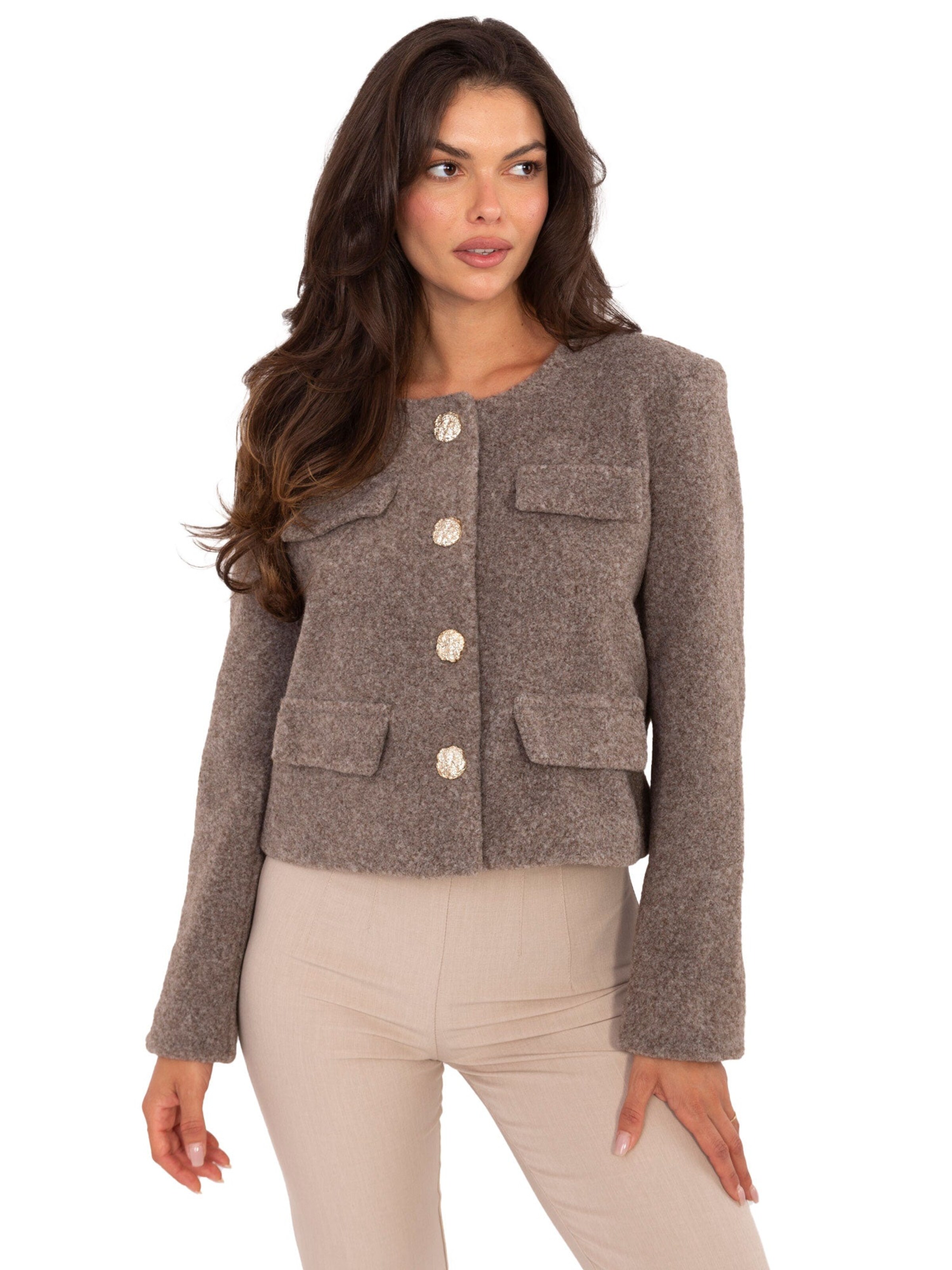 Madnezz House Übergangsjacke 'FL9586.64'‌‌‌ in Beige: Vorderseite