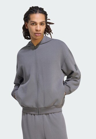 ADIDAS SPORTSWEAR Αθλητική ζακέτα φούτερ 'Soft Lux' σε γκρι: μπροστά