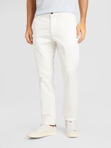 Coupe slim Pantalon chino BOSS en blanc : devant