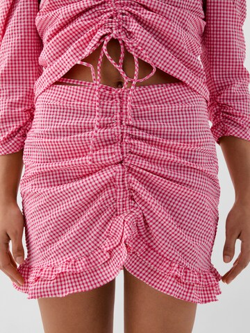 Scalpers Vichy Front Gather Skirt ' ' in Pink