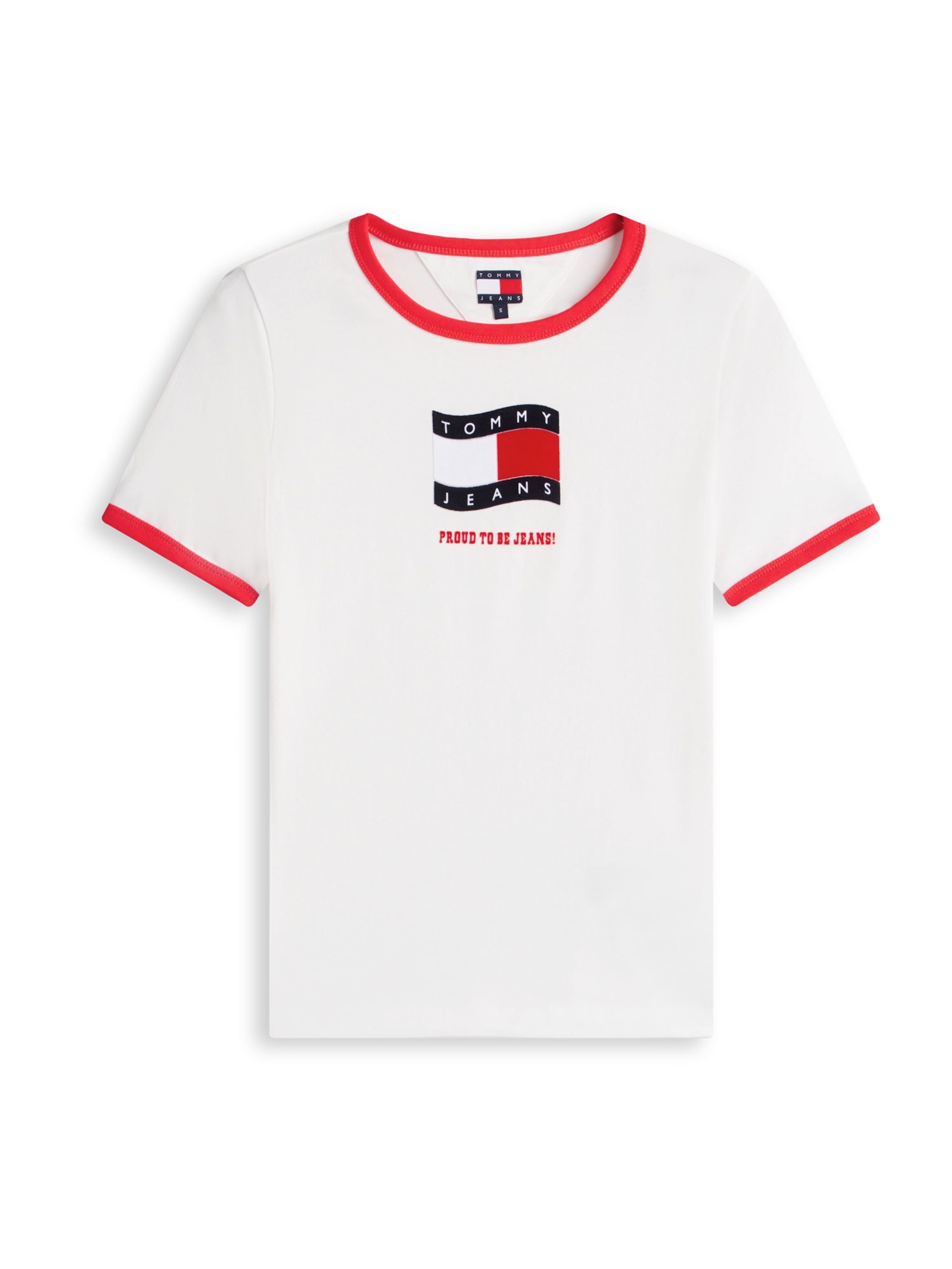 Tricou 'NOVELTY' de la Tommy Jeans pe alb: față