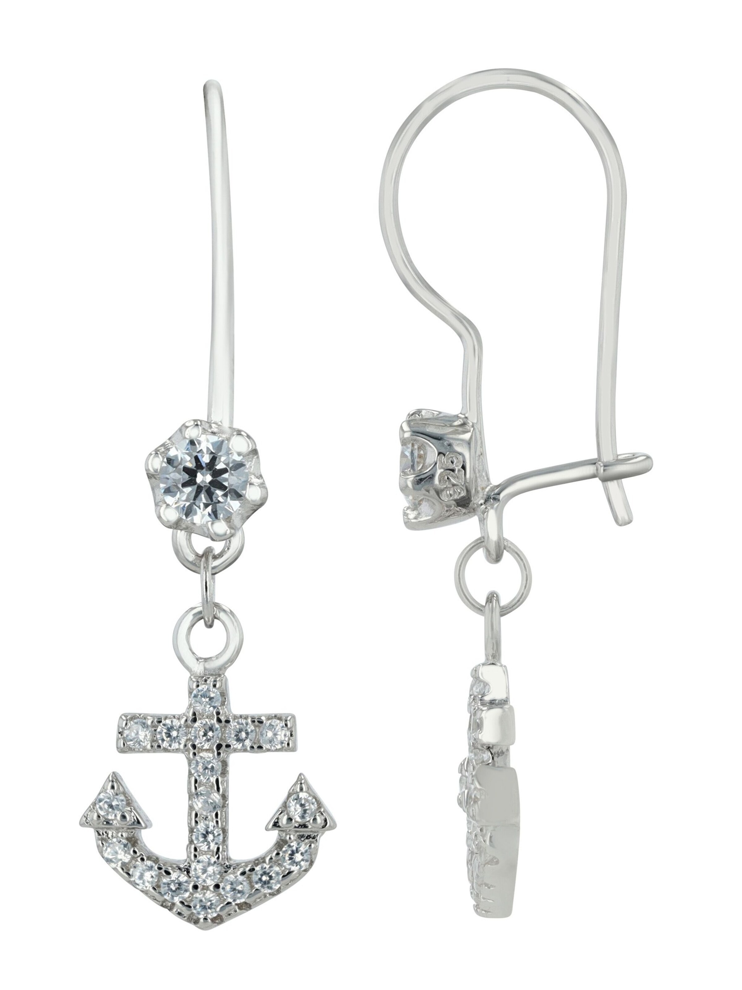 Akzent Ohrringe '"Marina" aus 925 Sterlingsilber, rhodiniert, langlebig'‌‌‌‌‌‌ in Silber