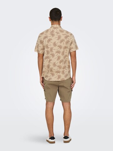 Regular fit Camicia 'ONSMALDINI' di Only & Sons in beige