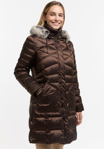 Barbara Lebek Winter Coat in Brown: front