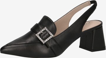 CAPRICE Slingback Pumps in Black: front