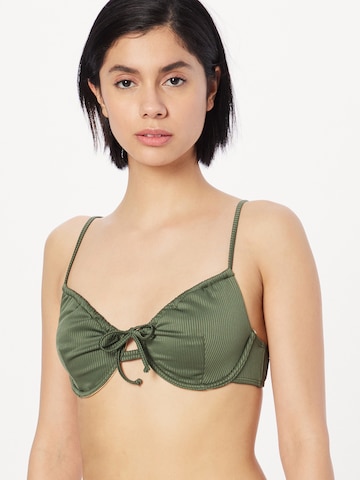 Cotton On Body Balconette Bikini Top in Green: front