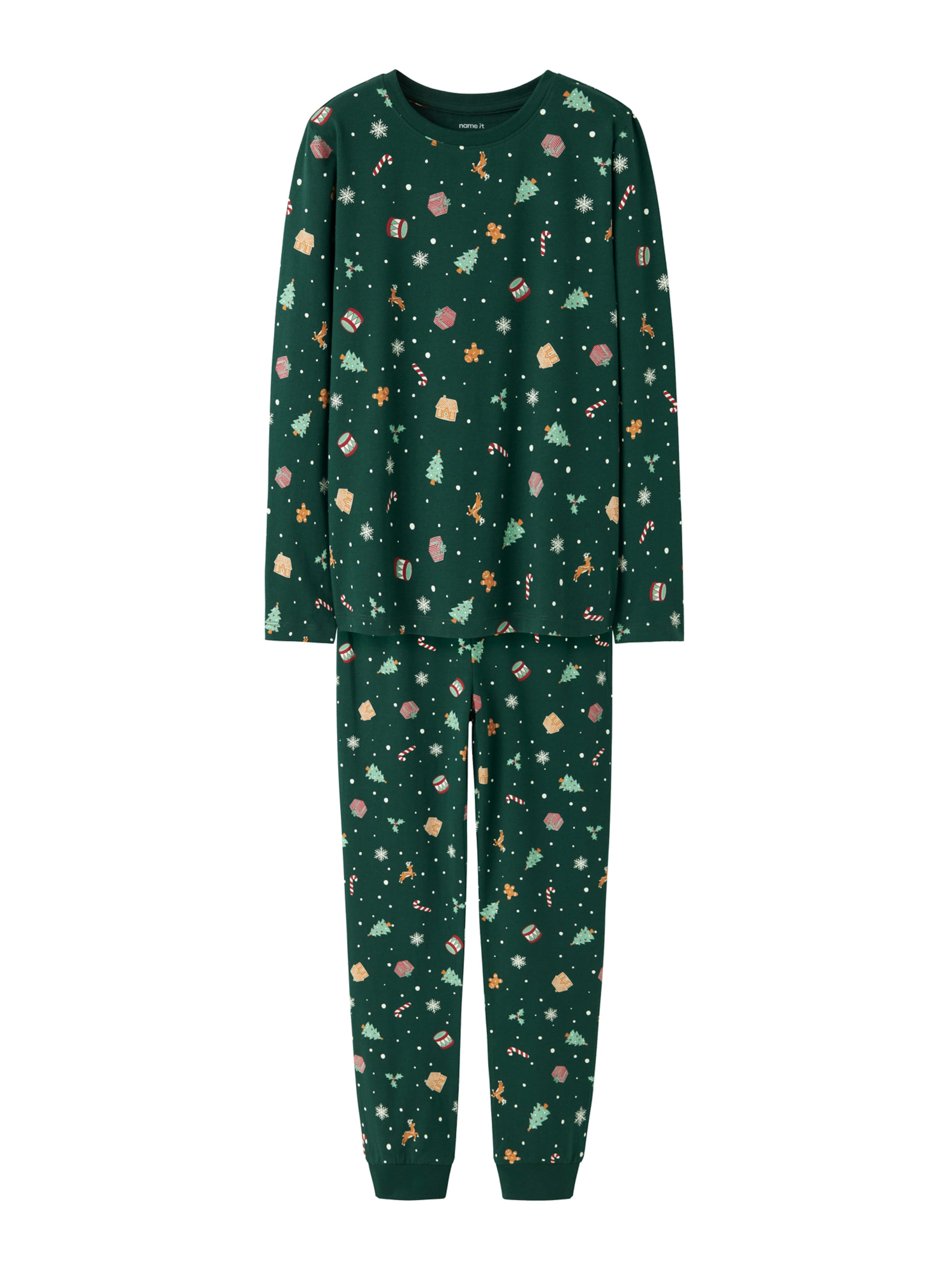 NAME IT - Pijama 'NKNVismas' en verde: frente