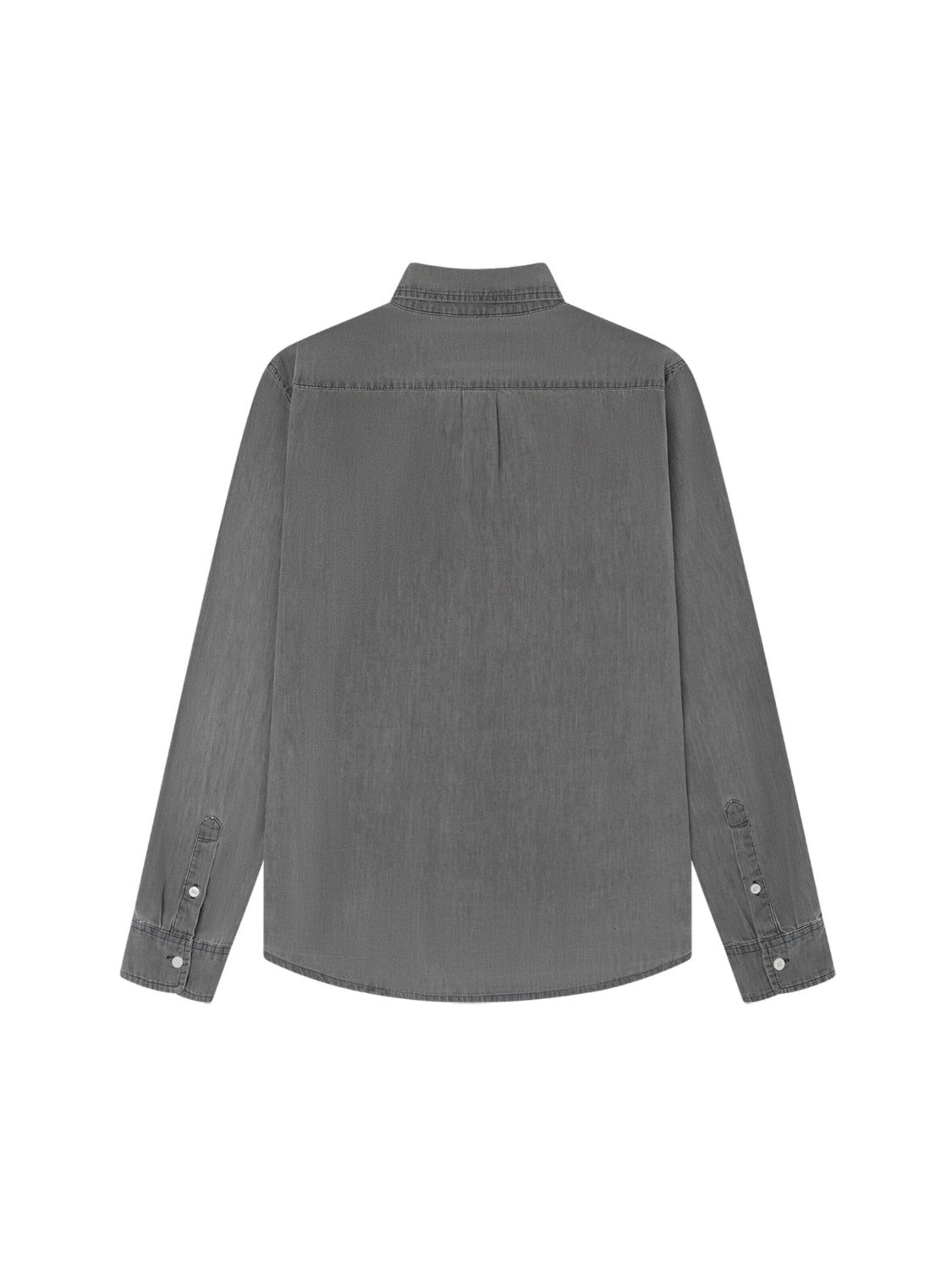 Laurent Vergne Slim fit Button Up Shirt 'Marseille Slim Fit Denim Shirt - Grey' in Grey