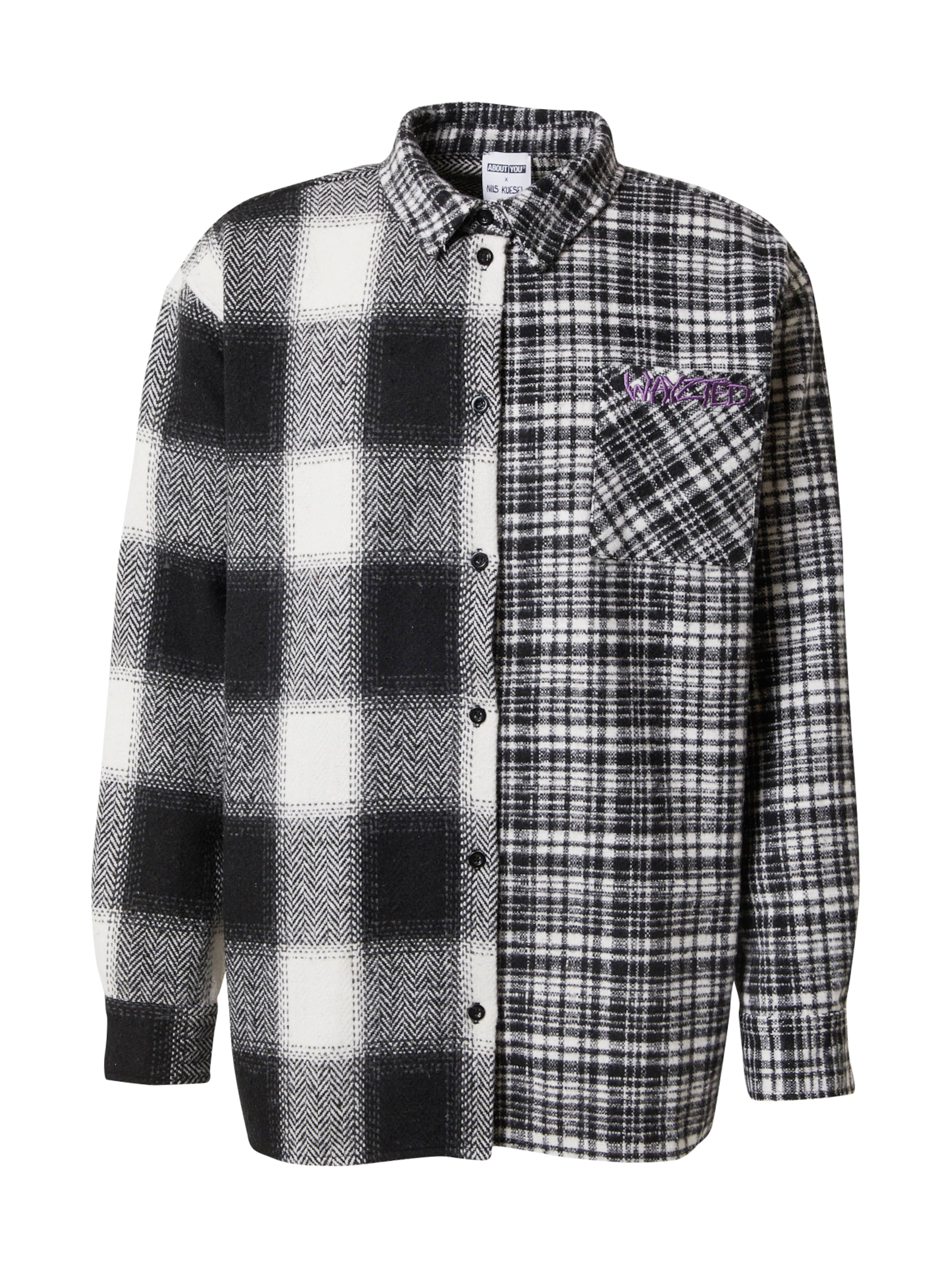 About You x Nils Kuesel - Ajuste regular Camisa 'Laurin' en negro: frente