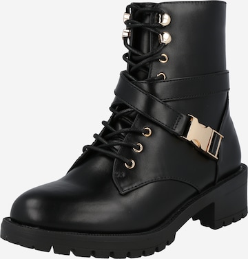 Bottines à lacets 'Adelyn' Bianco en noir : devant