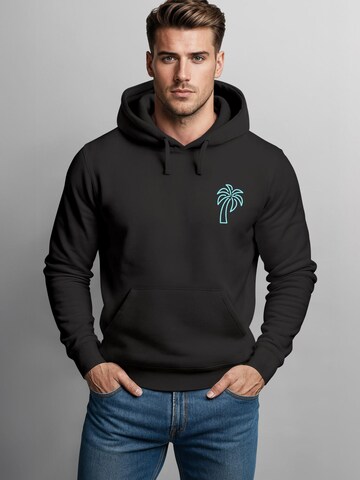Neverless Sweatshirt 'Palm Lineart Logo' in Black