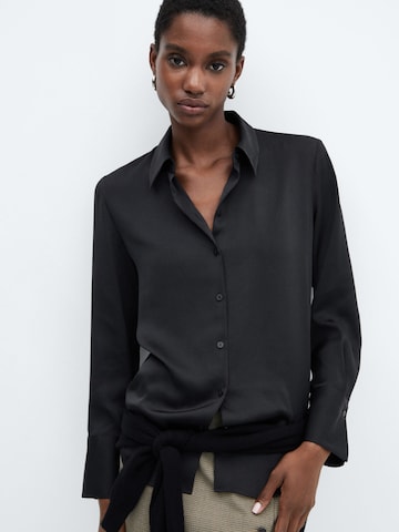 MANGO Blouse 'IDEALE' in Zwart: voorkant