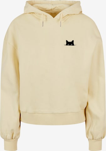 Sweat-shirt 'Halloween - Cat' Merchcode en jaune : devant