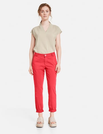 TAIFUN Normální Chino kalhoty – červená