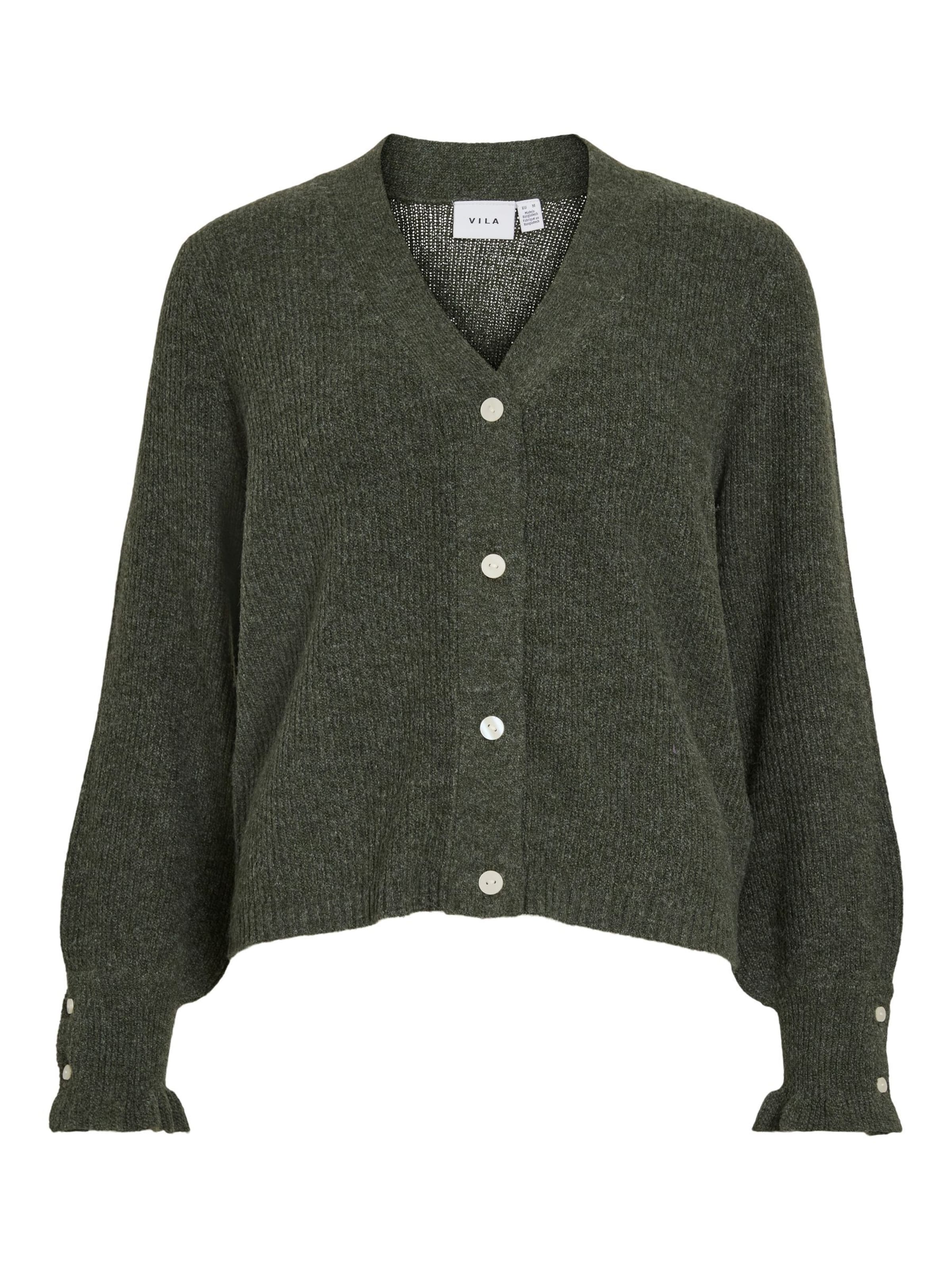 VILA Cardigan 'VITilda' i mørkegrøn, Produktvisning