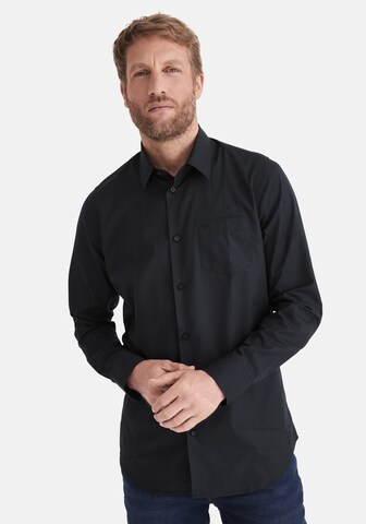 Stooker Men Regular fit Button Up Shirt 'Hugh' in Black: front