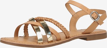 Kickers Strap Sandals in Brown: front