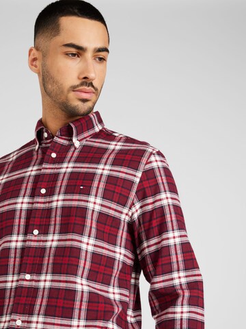 TOMMY HILFIGER Regular Fit Hemd in Rot