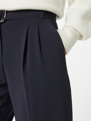 BOSS Black Tapered Pleat-Front Pants 'Tapia' in Blue