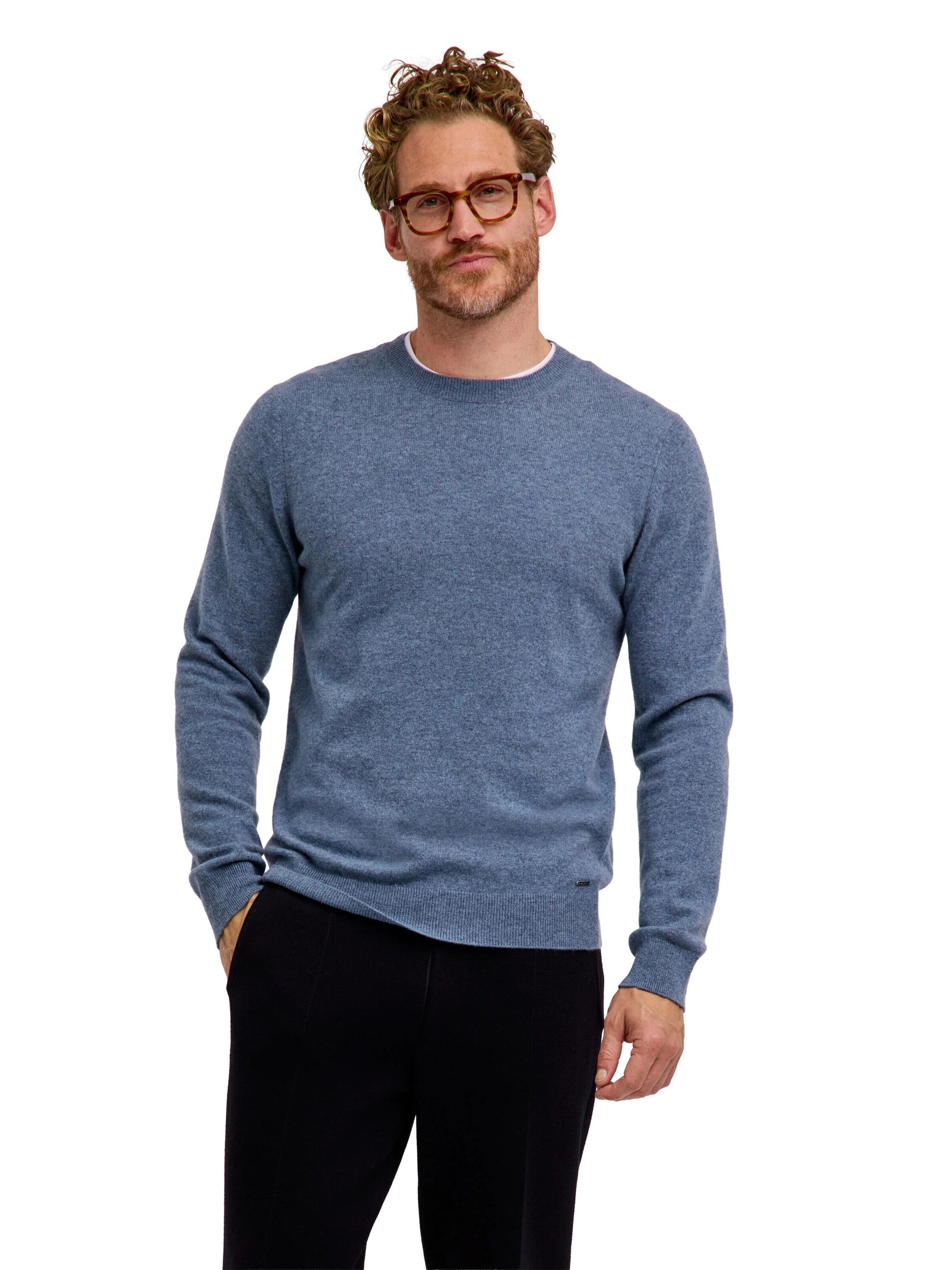 FALKE Sweater 'Pure Cashmere' in Blue: front