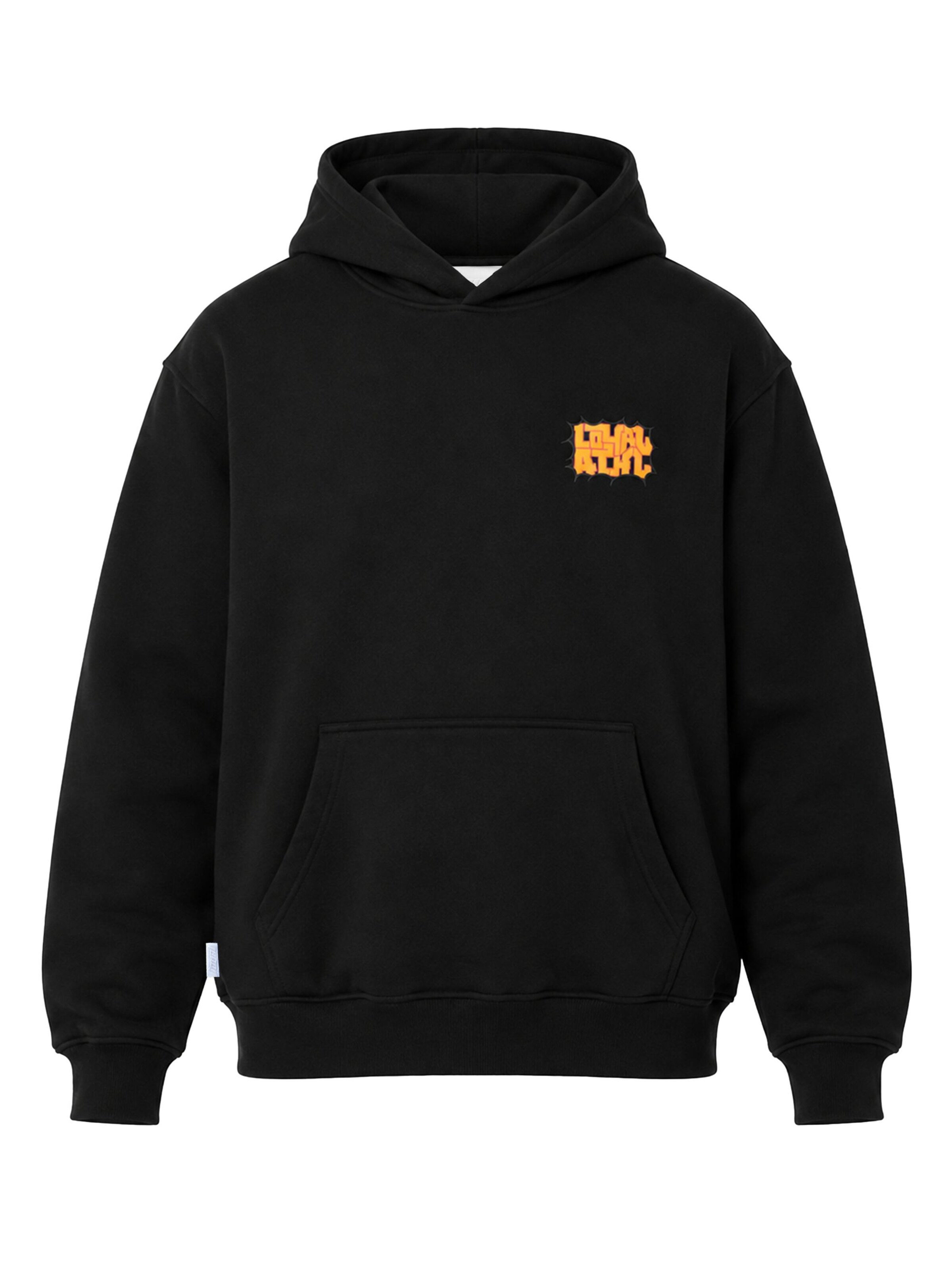 loyal Unisex Hoodie mit Print  in Loose Fit in Schwarz: Vorderseite