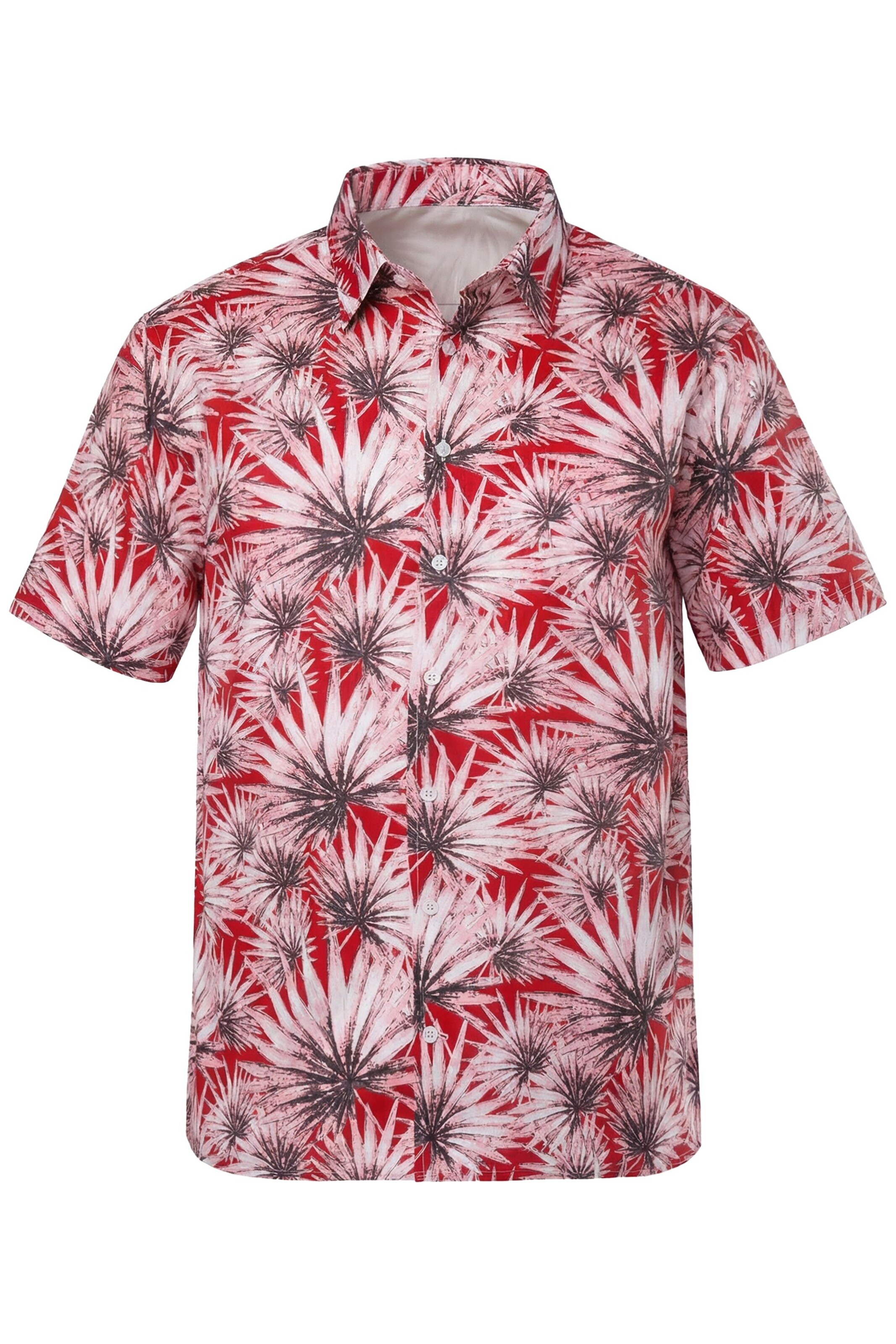 Men Plus Comfort fit Overhemd in Rood: voorkant