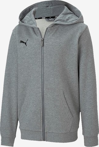 PUMA Athletic Zip-Up Hoodie 'TeamGoal 23' in Grey: front