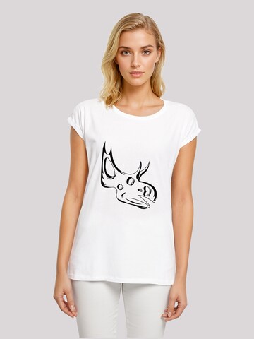 T-shirt 'Dinosaurier Sinoceratops Skull' F4NT4STIC en blanc : devant