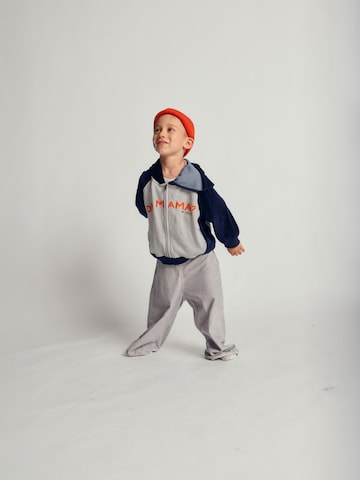 Maru + Bo Sweatshirt 'VELOUR SLEEVE ZIP-UP HOODIE' i sort
