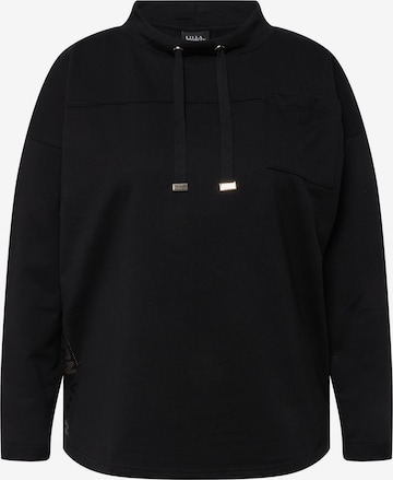 Ulla Popken Sweatshirt in Zwart: voorkant