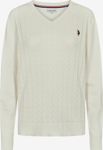 U.S. POLO ASSN. Sweter 'UWBell' w kolorze biały: przód