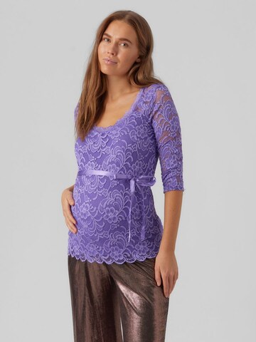 T-shirt MAMALICIOUS en violet : devant