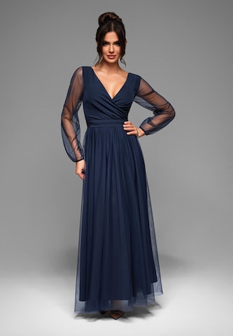 Robe de soirée Ombre en bleu : devant