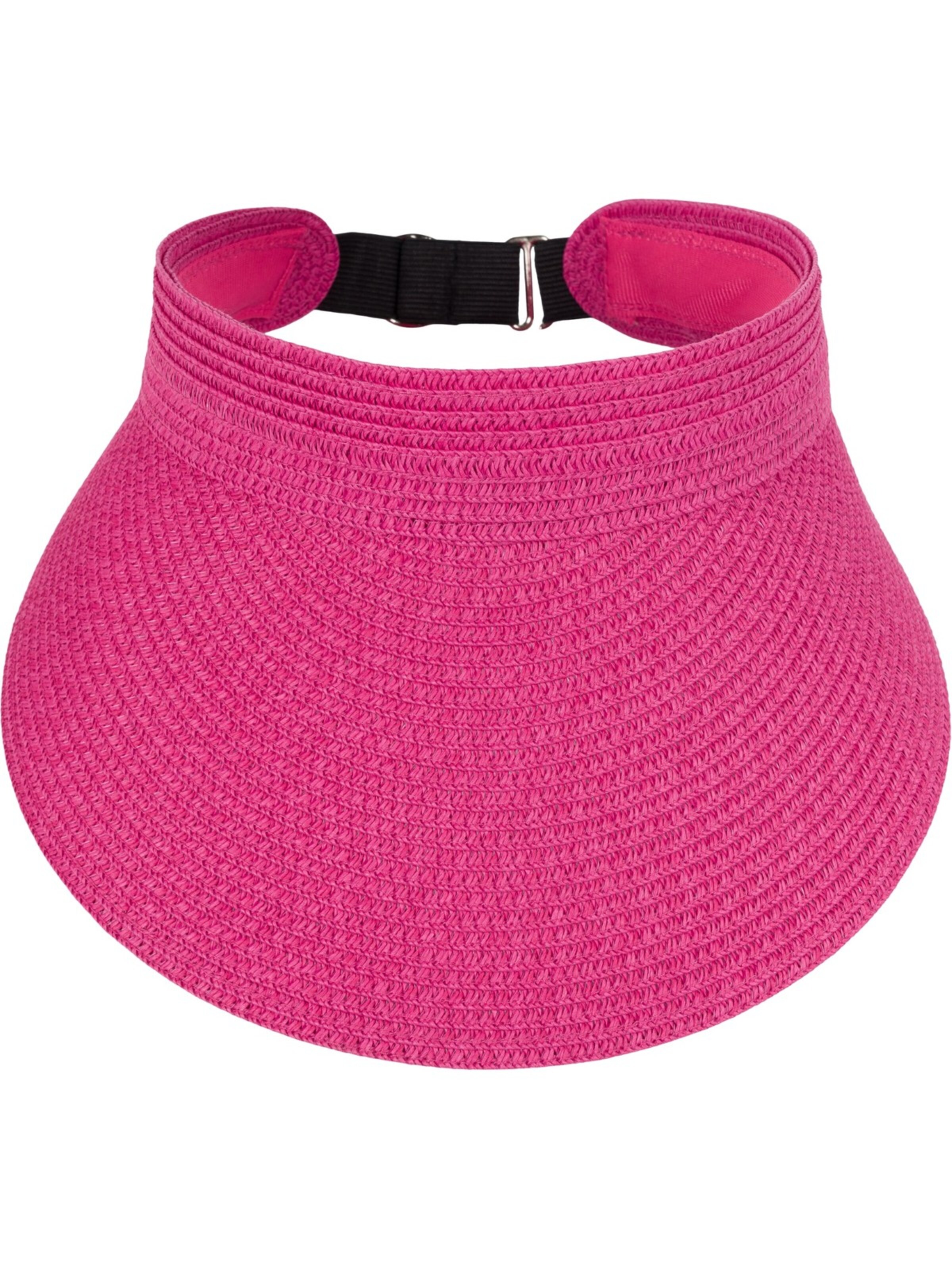 styleBREAKER Cap 'Papierstroh Visor Cap Einfarbig' in Pink